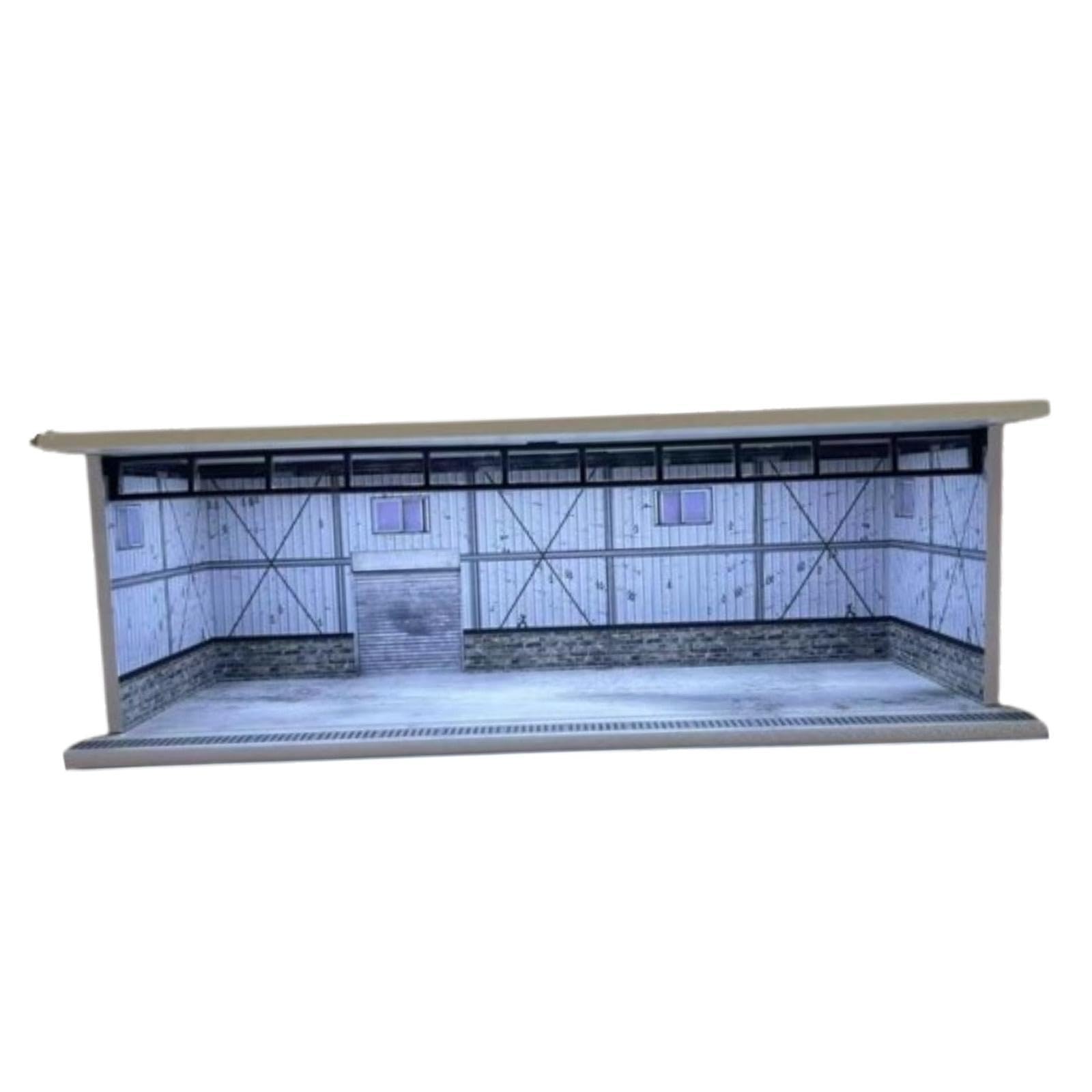 Vitrina de Exhibición de Escena de Estacionamiento a Escala 1/64 con Iluminación, Fabricada en Acrílico Fundido a Presión.