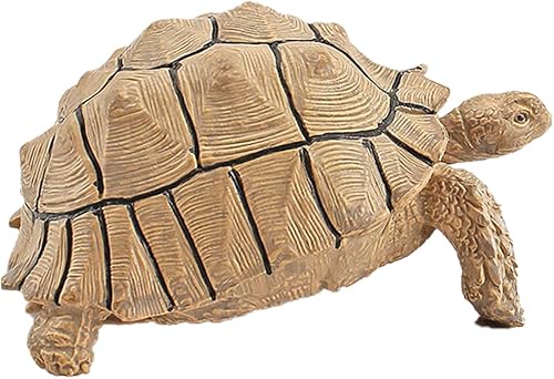 Estatua de tortuga Sulcata, modelo de animales de vida silvestre de tortuga, decoración de tortuga, decoración de tortuga, adornos para el hogar y