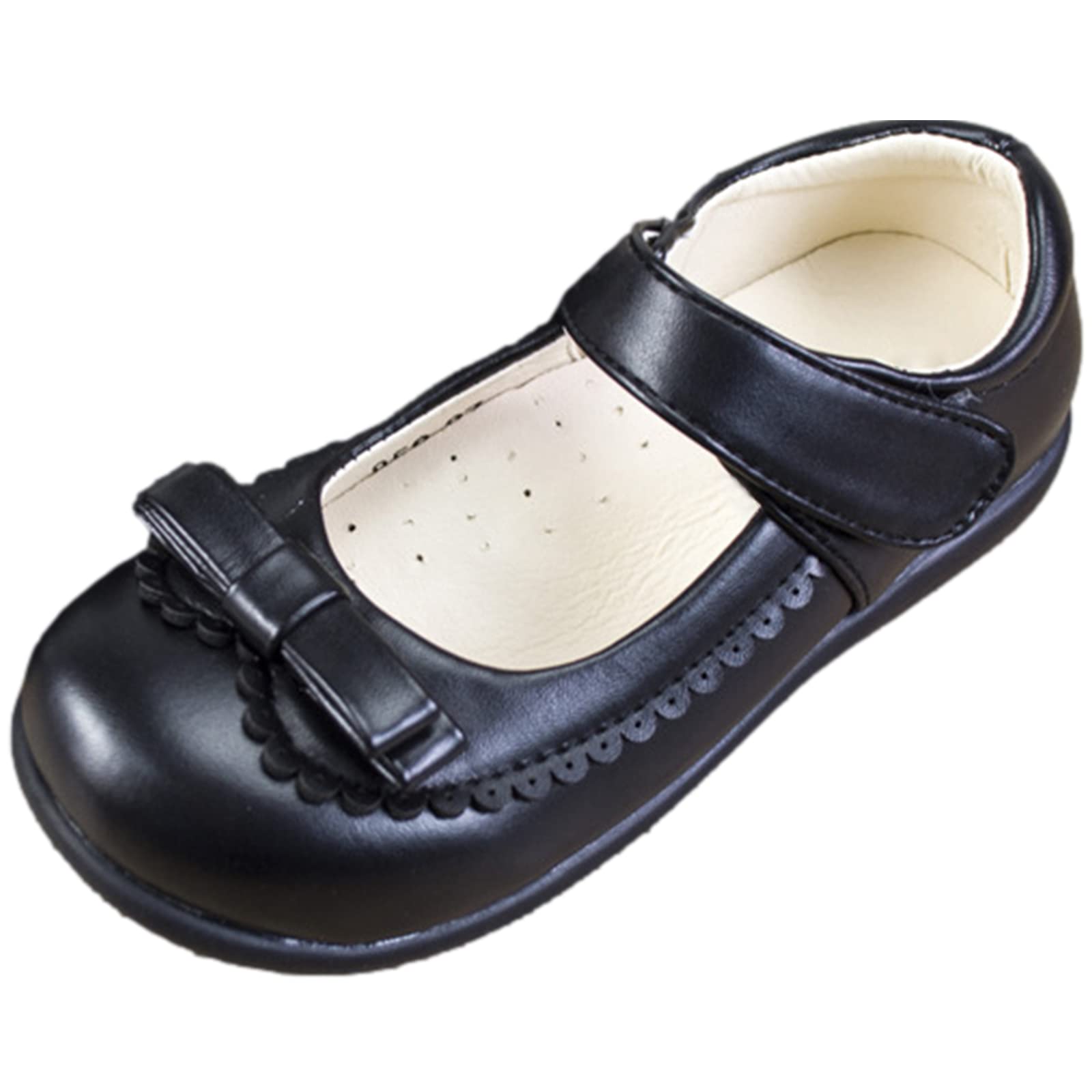 rismart Niña Mary Jane Plano Correa Colegio Uniforme Negro Vestir Zapato