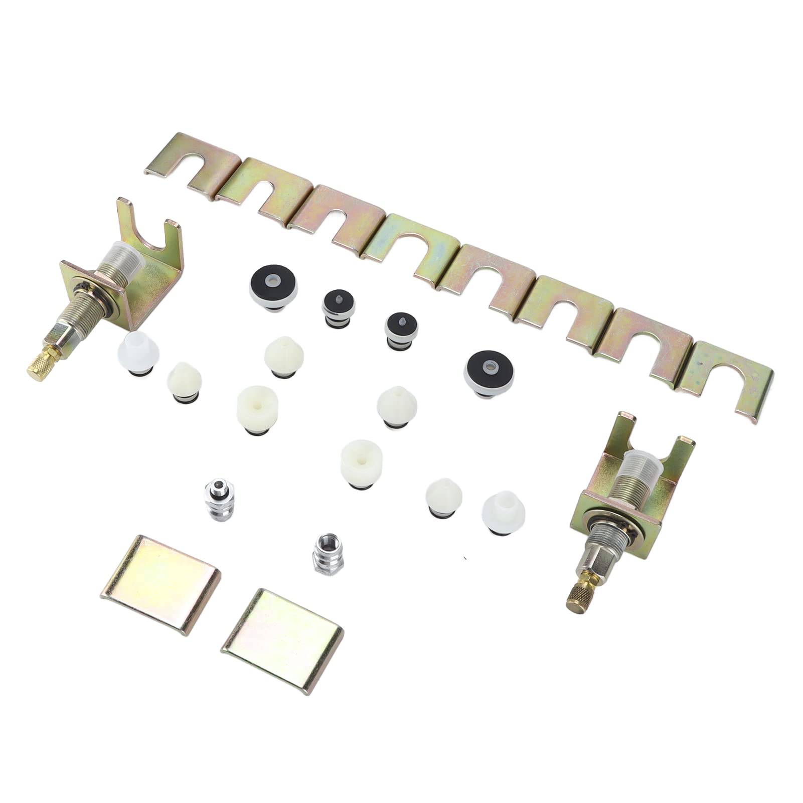 Kit de Prueba de Fugas de Aire Acondicionado, Incluye 12 Tapones y 10 Cierres, Aleación de Aluminio Herramienta Universal de Reparación de Automóviles para Tubos de Aire Acondicionado, Condensador