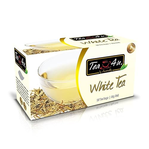Tea4U, blanco, té de ceilán, 25 bolsas de té