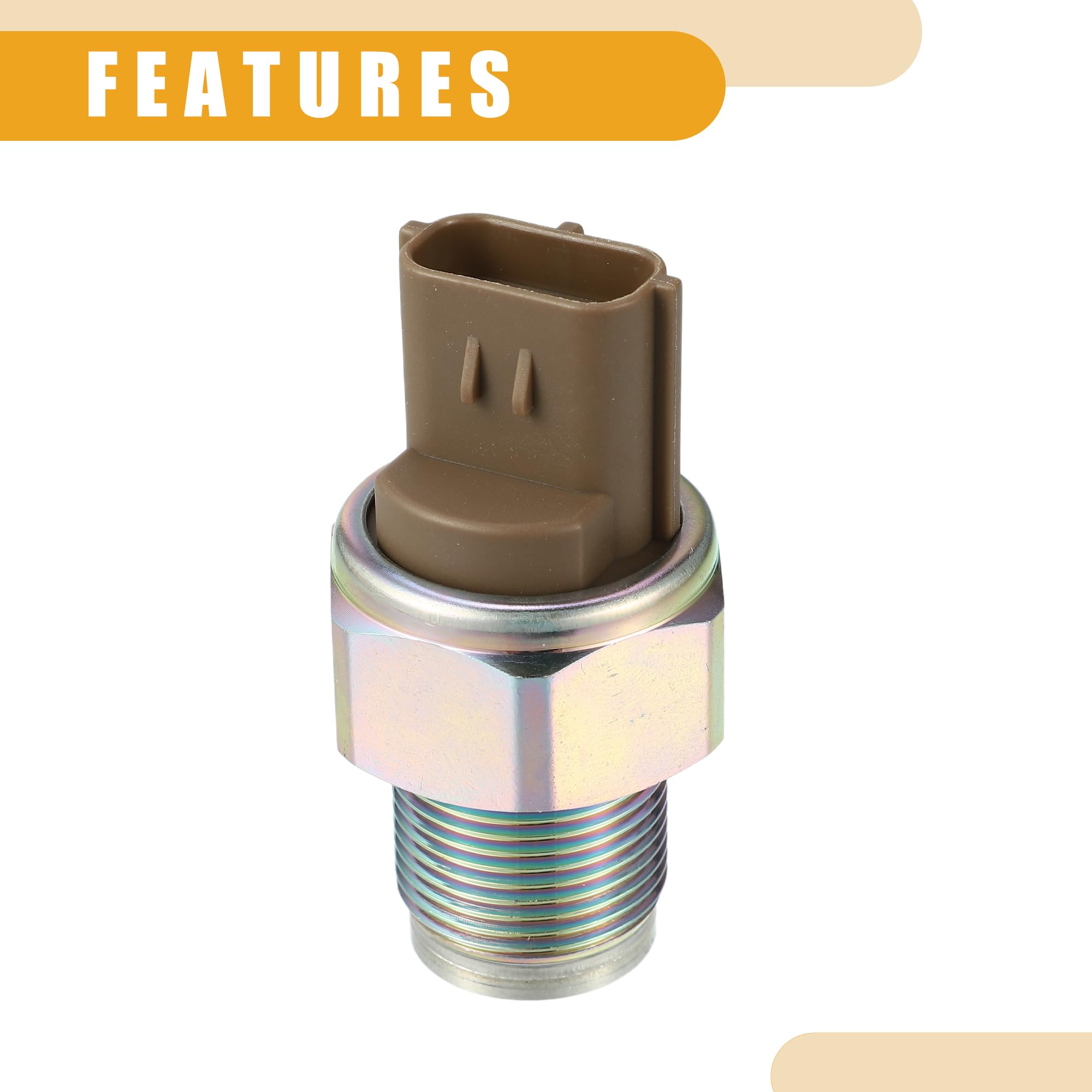 A ABSOPRO Sensor De Presión Del Riel De Combustible Para Isuzu Npr 05-07 | 1 Unidad, Metal, Abs, Bronce Y Marrón, 6X3.3X3Cm, M22X1.5, 3 Pines, Oe 8981197900, Para Nissan Navara D40 04-18