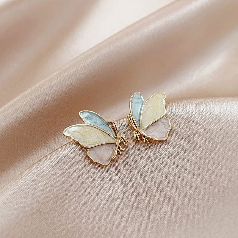 Boucles d'oreilles argent sterling femmes papillon coloré pour accessoiriser vos tenues d'été