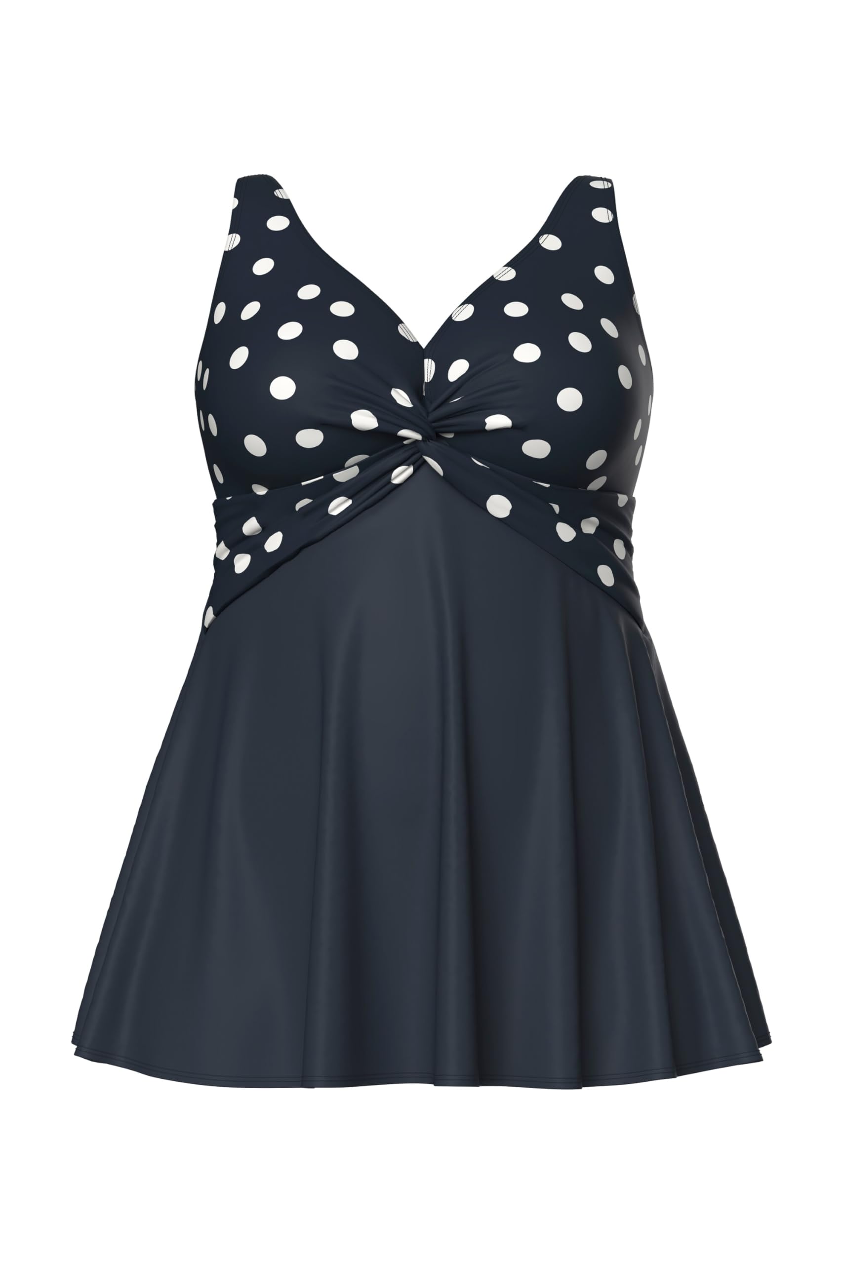 Ulla Popken Damen große Größen Übergrößen Plus Size Badekleid, Punkte, Softcups, recycelt 846679