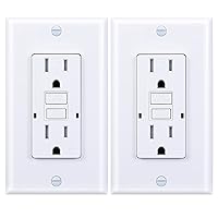 Vista 9 de Salida GFCI de 15 amperios, receptáculo GFI resistente a manipulaciones con indicador LED, interruptor de circuito de fallo a tierra con autoprueba