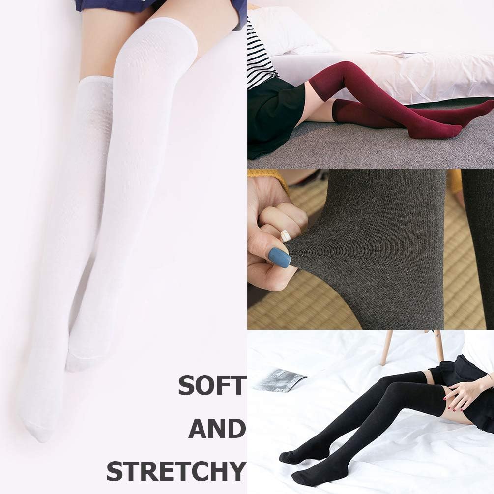 Thigh High Socks for Women Striped Over Knee Thigh Socks Long Boot Thigh High Stockings Leg Warmers for Girls - Image 5