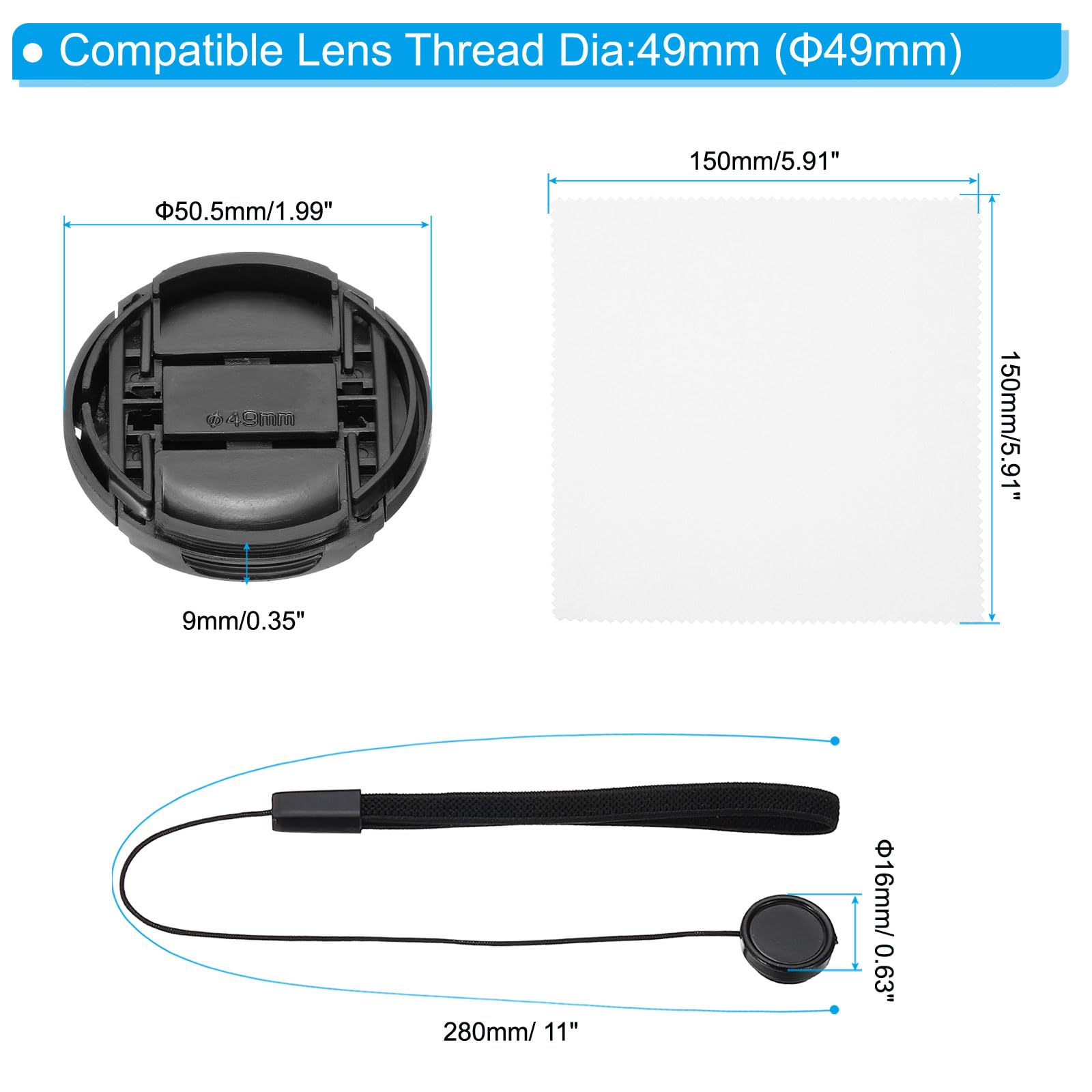 PATIKIL 49mm Lens Cap Set - Image 2