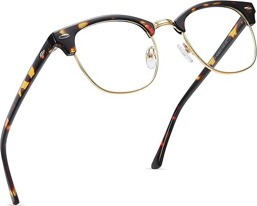 AOMASTE Blue Light Blocking Glasses Retro Semi Rimless UV400 Clear Lens Computer Eyewear For Men Women