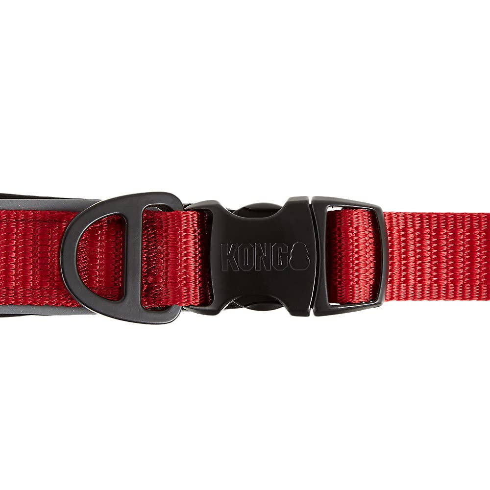KONG Laisse élastique mains libres réfléchissante pour chien - 1,8 m - Rouge