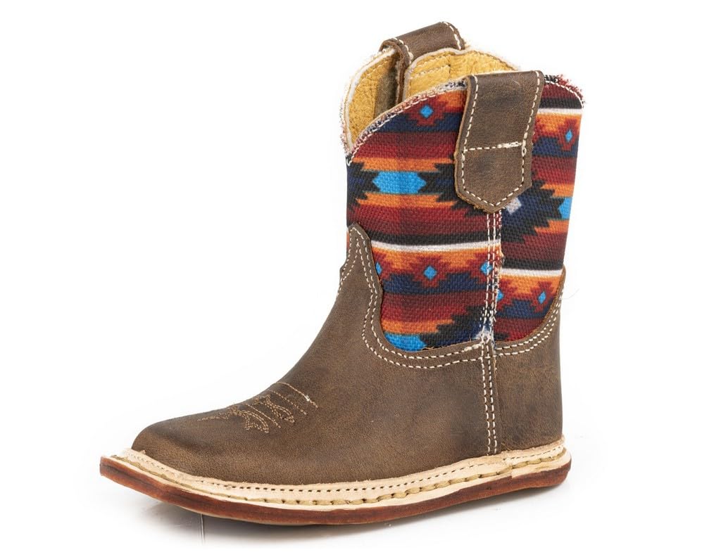 ROPER Infant-Boys' Cimarron Western Boot Broad Square Toe - 09-016-7912-8575 BR 4 D Brown