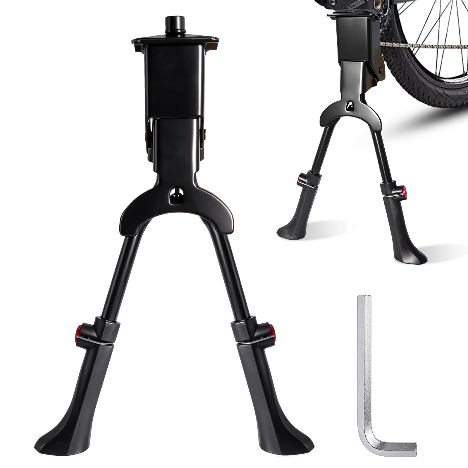 Necdeol Fahrradständer Zweibeinständer, Doppelständer Fahrrad 24-29 Zoll Zweibeinständer Tragkraft 30kg Fahrrad Ständer für City Fahrrad, MTB und Trekkingräder Sport & Freizeit