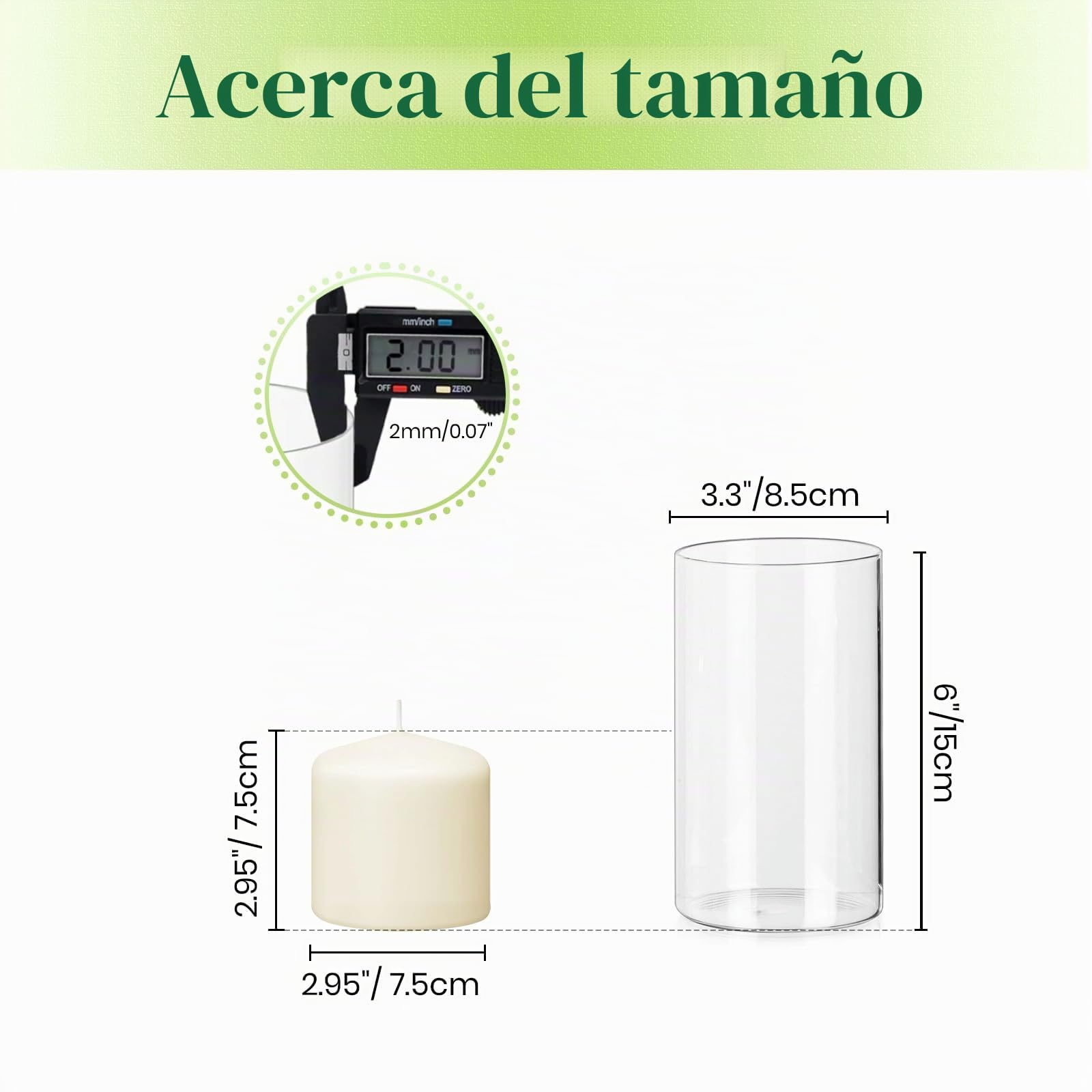 Hewory Juego de 6 Floreros Cilíndricos de Vidrio Transparente de 15cm para Flores y Portavelas Alto para Velas de Pilar Flotantes, Redondo para Bodas