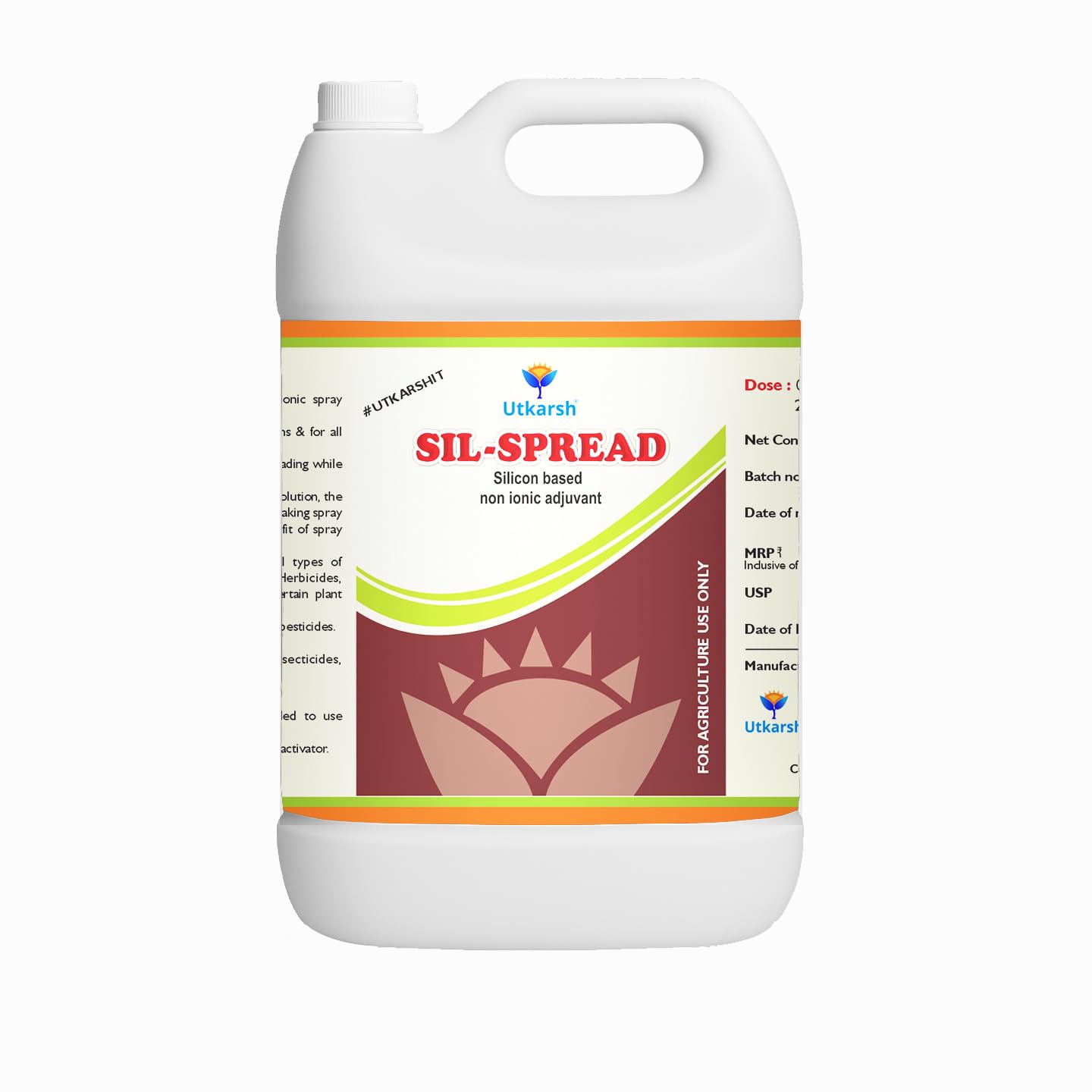 Utkarsh SIL-Spread | Silicon Based Non Ionic Adjuvant, Sticker, Activator, Spreader | 5 Liter; Pack of 1-image-45