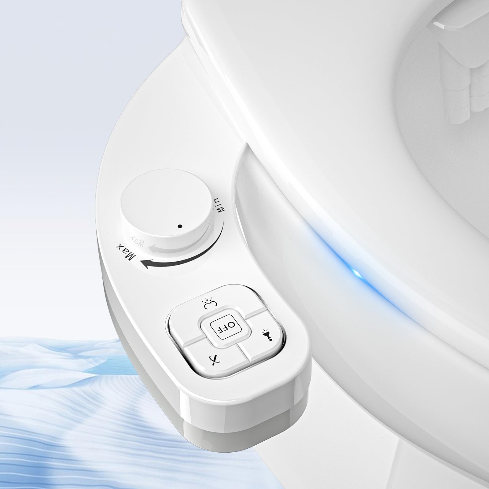 Bidet Aufsatz Für Toilette, Nichtelektrisch Schlankes Druckknopf Bidet WC, Einziehbare Selbstreinigende Doppeldüsen（Verstopfungsschutz）Und Drehknopf Zur Einstellung Des Wasserdrucks (Weiß)