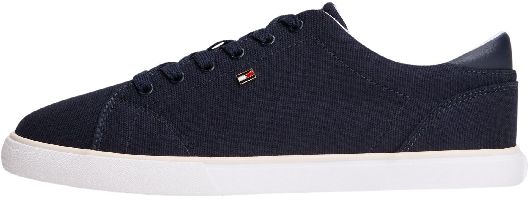 Tommy Hilfiger Women's Th Low Profile Vulc Canvas FW0FW09102 Low Top, Blue (Space Blue), 2.5