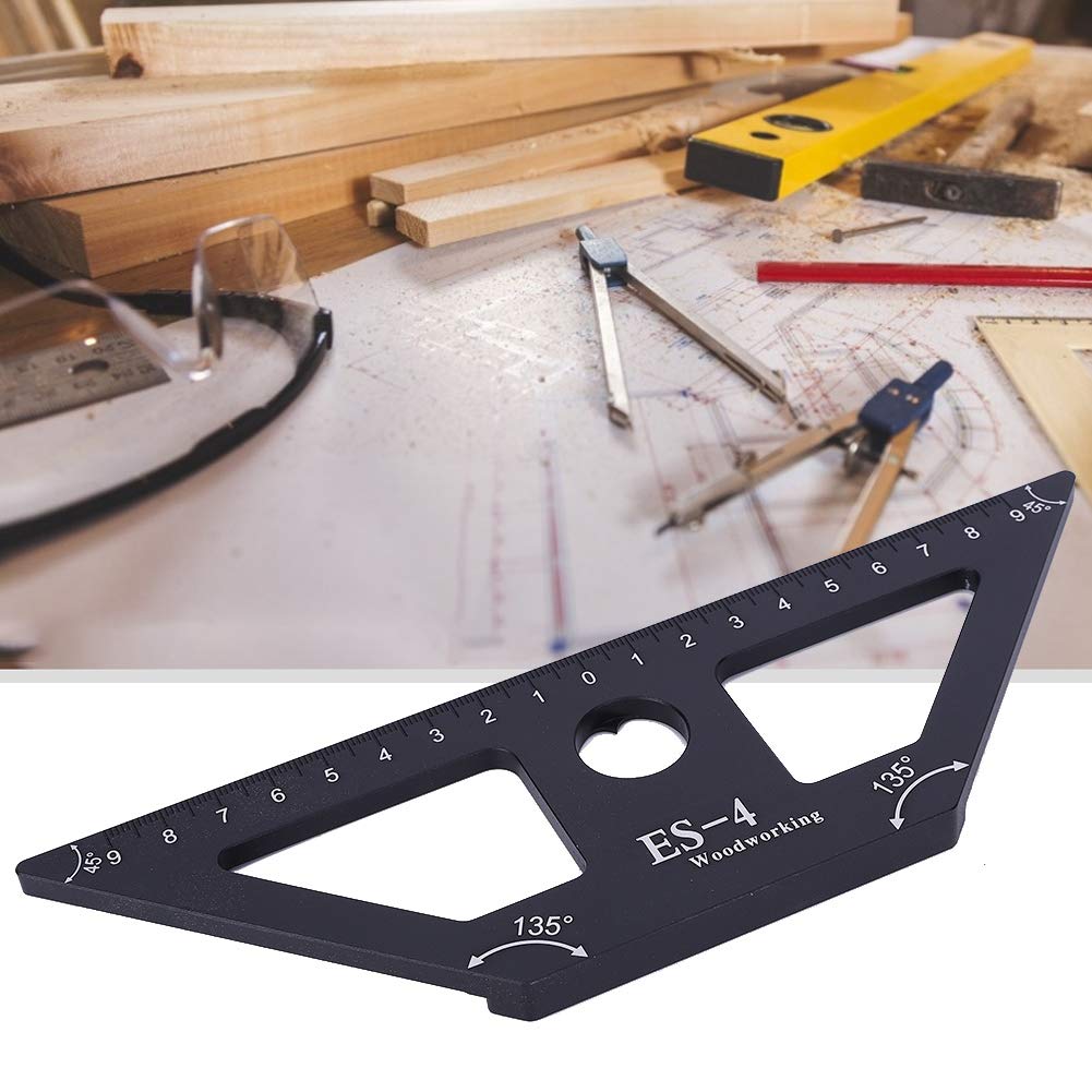 regla, Regla for carpintería ES 4, herramienta de medición carpintero escribano aleación aluminio 45 grados