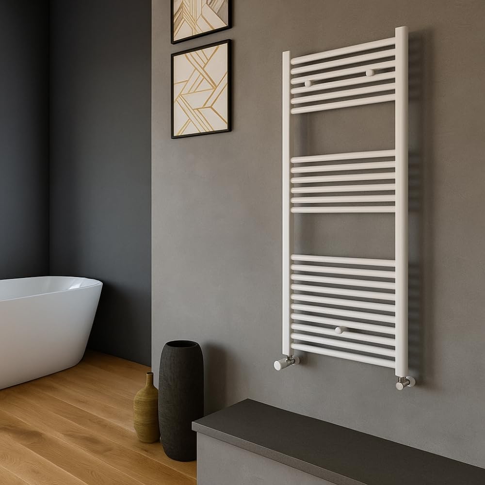 OGOMONDO Termoarredo Bianco Bagno Acciaio Calorifero Termosifone H1200xL500xI450 23 Tubi