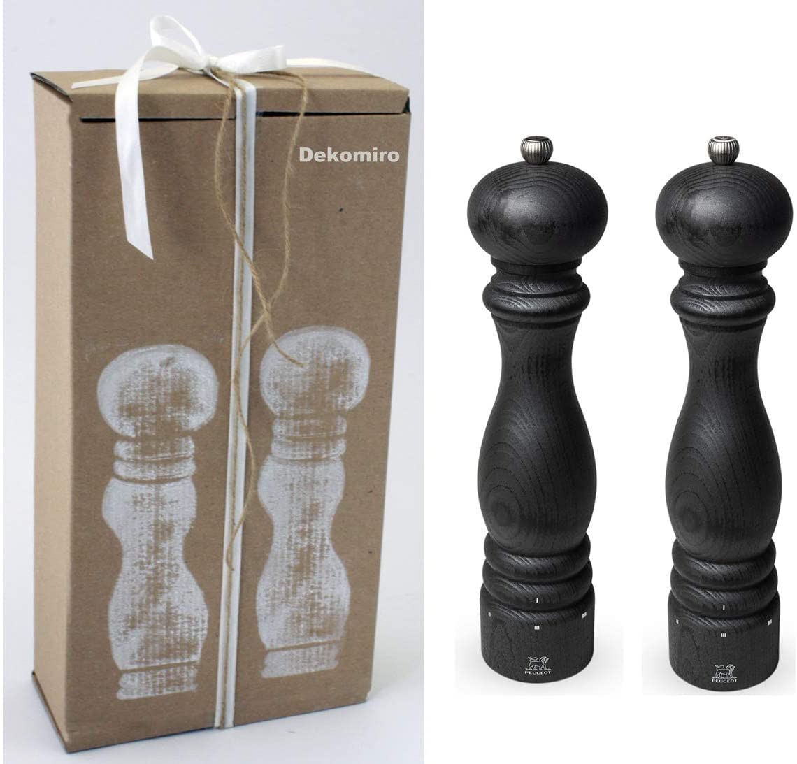 Dekomiro Peugeot Paris - Macinapepe e macinasale in grafite, 18 cm, 100 g, confezione regalo (30 cm)