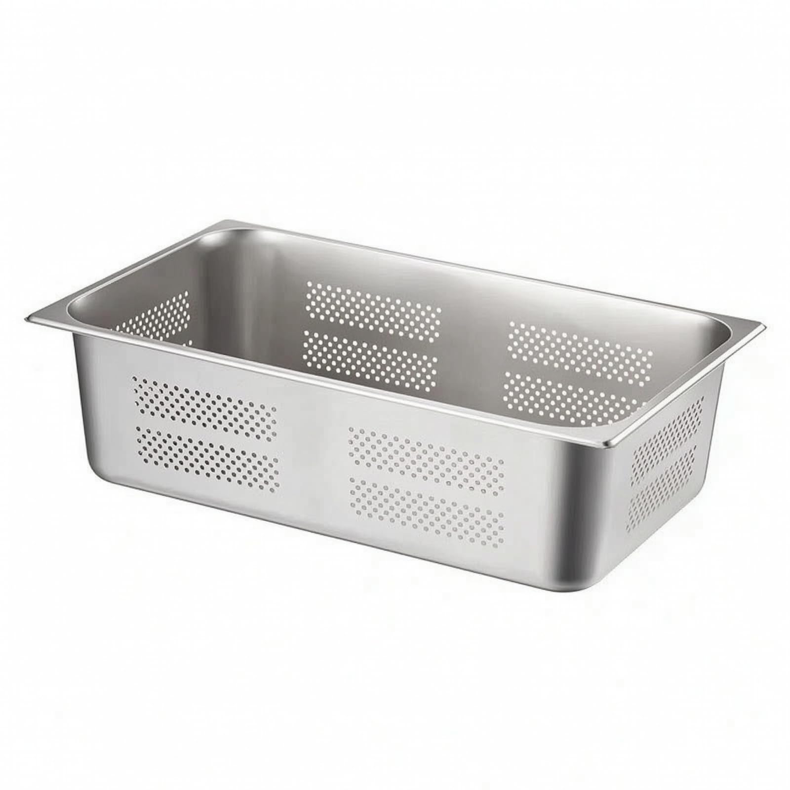 Pforit | Standard-Gastronomiebehält-Behält mit Lochung, rostfrei, Abtropfschale mit gelochtem, für Buffet, Warmhaltestation, 53.5 X 32.5 X 15 CM