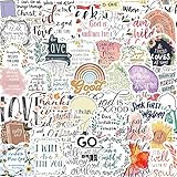 52pcs Jesus Christian Stickers, Bible Verse Faith Stickers, Cross Wisdom Words Decals Sticker Pack for Laptop Water Bottle Skateboard Luggage Car Bumper Girls Kids Teens Adults