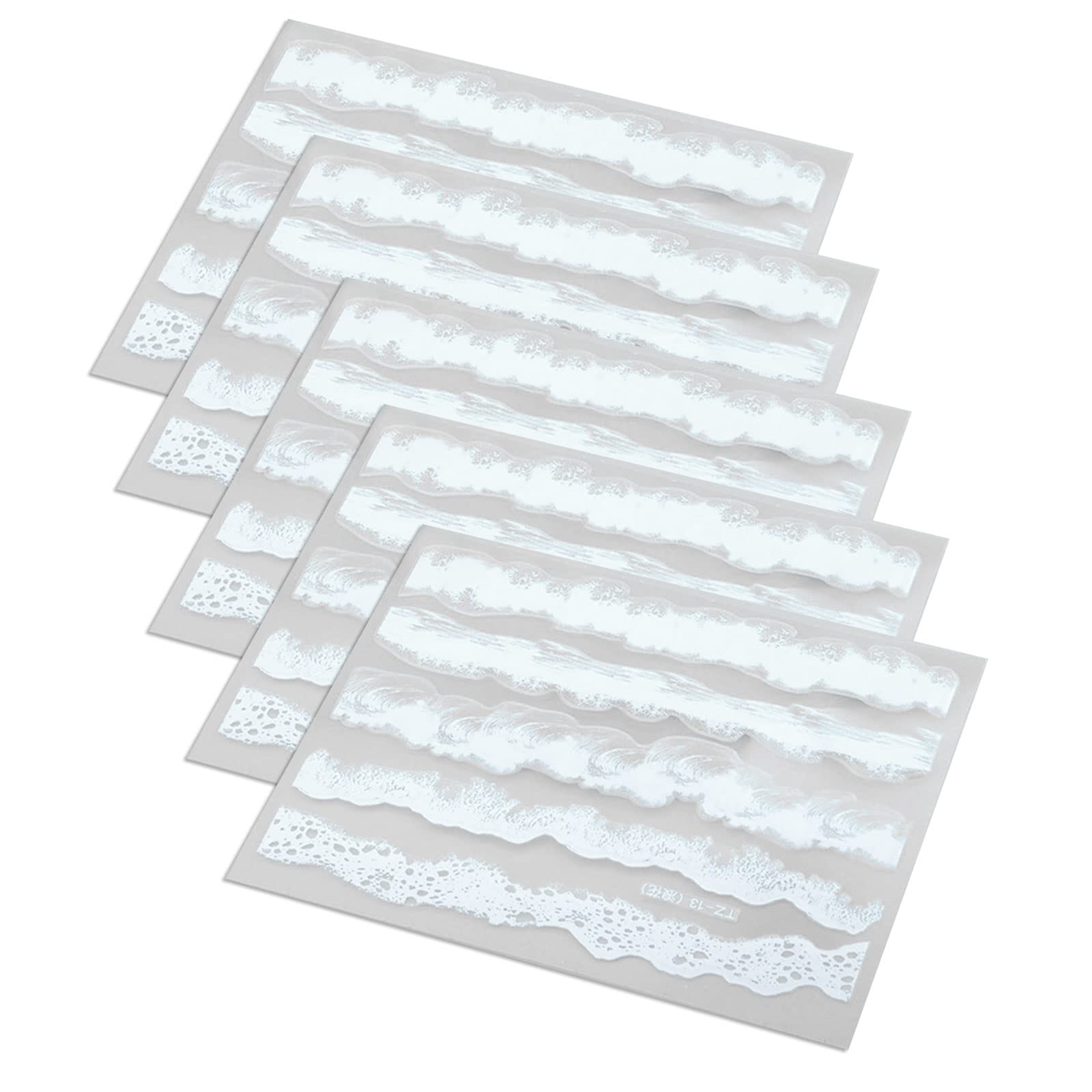 5 Sheets Simulation Stickers Resin Painting Stickers Decorative Decal ABS Mold Film Filling Decorative Decals for