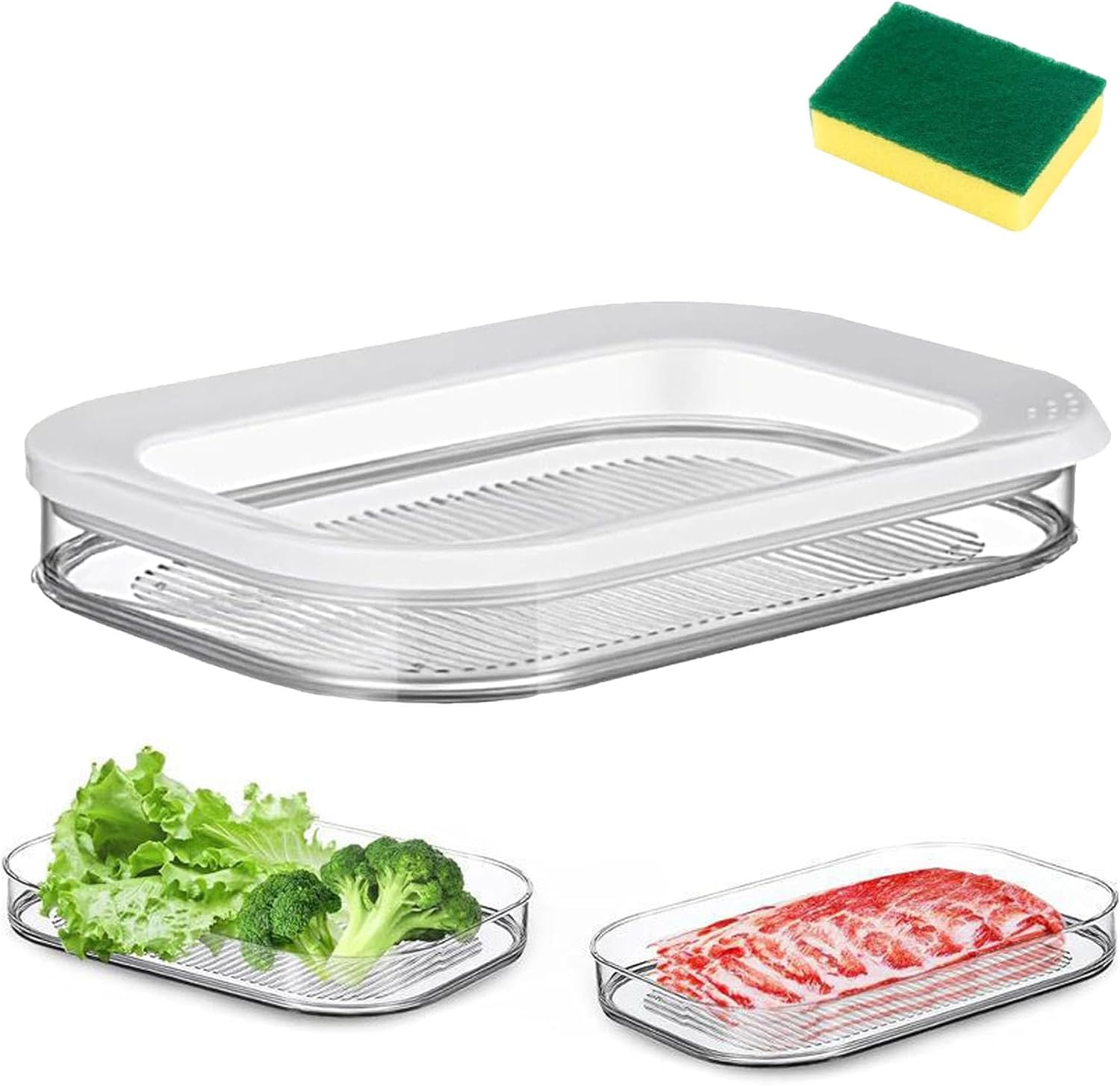 2026 New Multi-layer Food Storage Box with Lid, Deli Meat Container for Fridge, Ham and Cheese Container for Fridge, Stackable Food Storage Boxes with Lid for Cold Cuts, Cheese, and More (1 Layer)