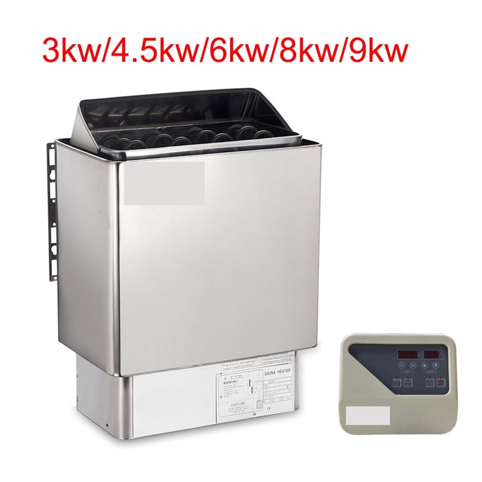 Calentador de Sauna de 9kw, generador de for Sauna, Equipo seco for Sala de Horno de calefacción for Uso doméstico con Controlador(4.5kw,Digital Remote Control)