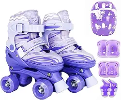Patins Infantil Roller 4 Rodas Ajustável + Proteção
