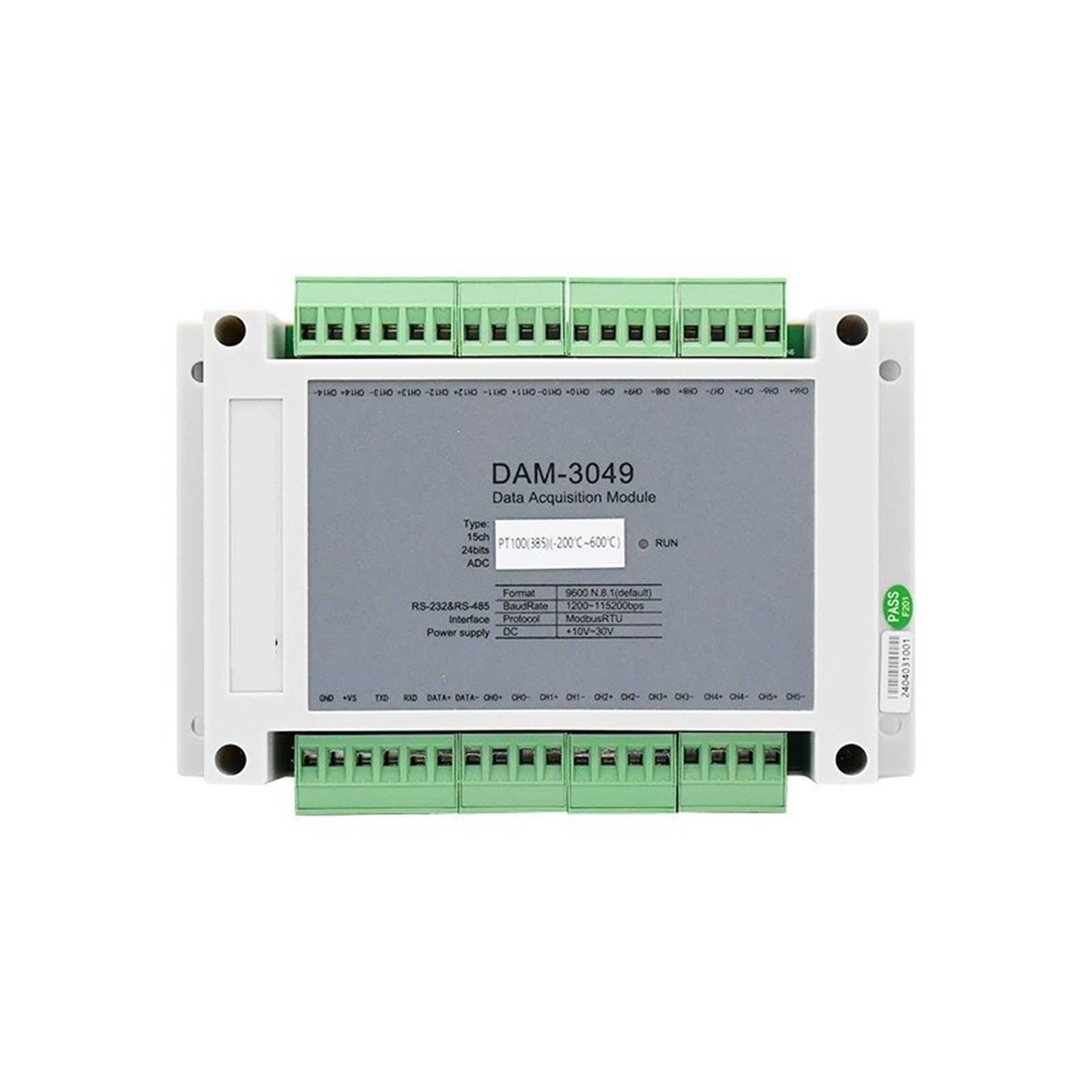 485 Collector 15-Channel Temperature PT100 Thermal Resistance Acquisition Module DAM3049 Thermal Resistance