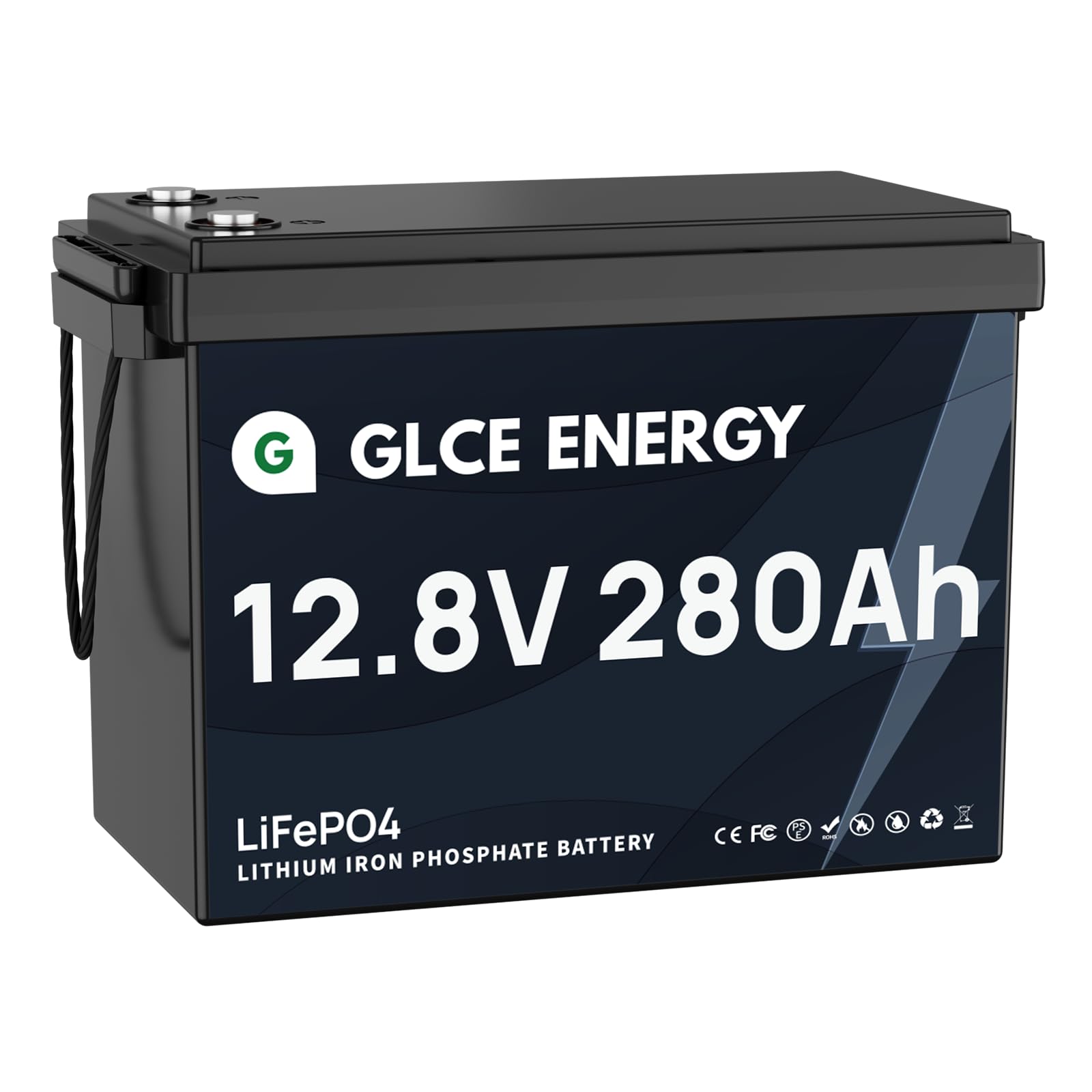 LiFePO4 12V 300Ah(280Ah) Akku, Built-in 200A BMS, 3584Wh LiFePO4 Batterie, 4000~15000 Zyklen, perfekt für Off-Grid, Heimsystem, Wohnmobil, Solar