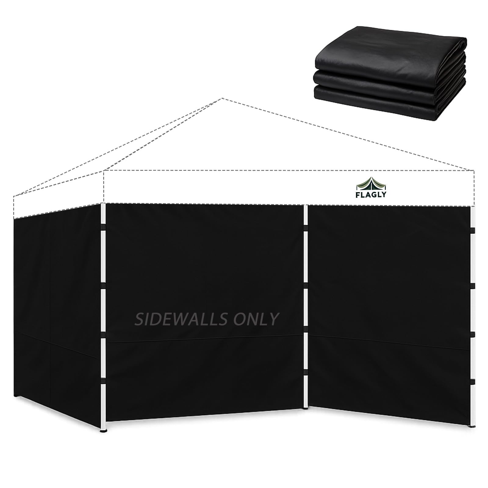 Instant Canopy Sidewalls for 10x10 Pop Up Canopy Tent, 300D Waterproof Material for Outdoor Events, Vendor Booths, and Privacy (Sidewalls Only, Canopy Not Included)-image-11