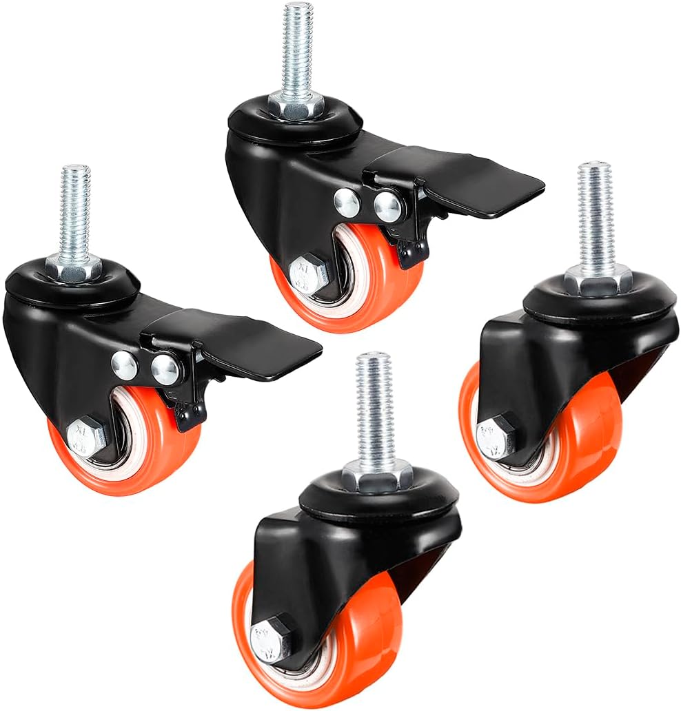Uxcell 3 Pcs 1.15 Inch Swivel Caster Wheels Nylon 360 Degree Threaded - View #12