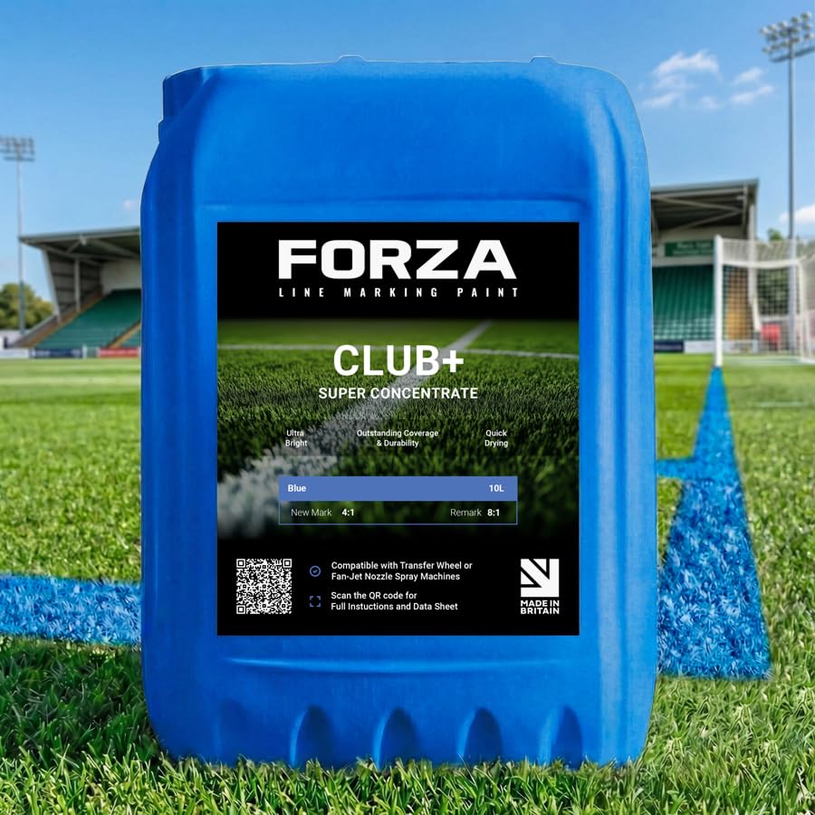 FORZA Grass Pitch Line Marking Paint Concentrates [Club+] | 10L - 15KG | Premium Grade, Weather Resistant Formula - Suitable for Wheel & Spray Machines - Pack of 1, 3, 5