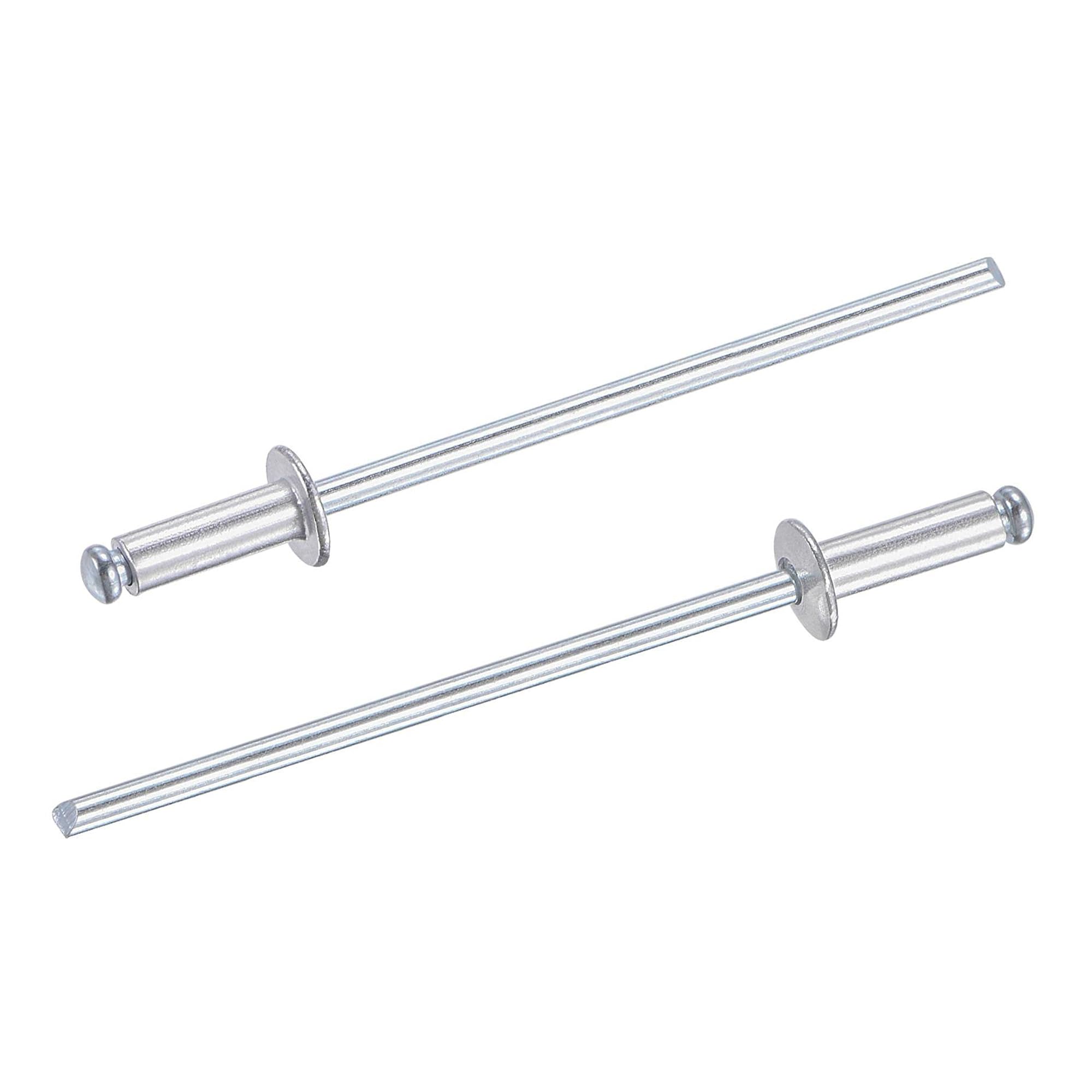 TA-VIGOR 60Pcs 2.4mm x 6mm Aluminium Blind Rivets, Open End Pop Rivets with Dome Head