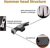 Vista 4 de Cabeza de ángulo recto 10oz martillo de acero de alto carbono reemplazo herramienta de carpintería resistente para carpintero