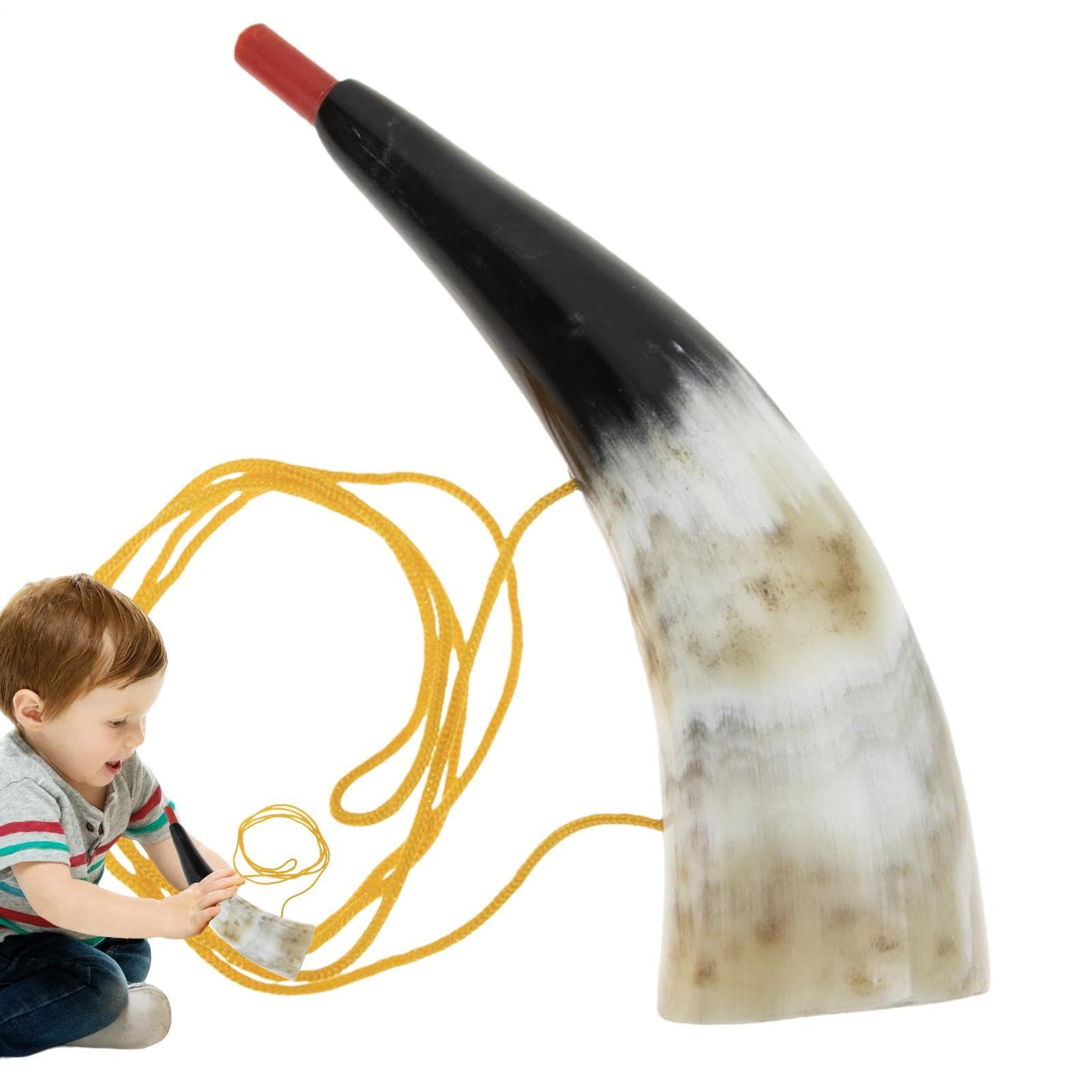 De Cuerno Vikingo, Accesorio Musical Portátil para Trompeta De Al Aire Libre | Construcción De Bocina Pulida Natural De 210 G, Equipo De Efectos De Sonido Animador Juegos De