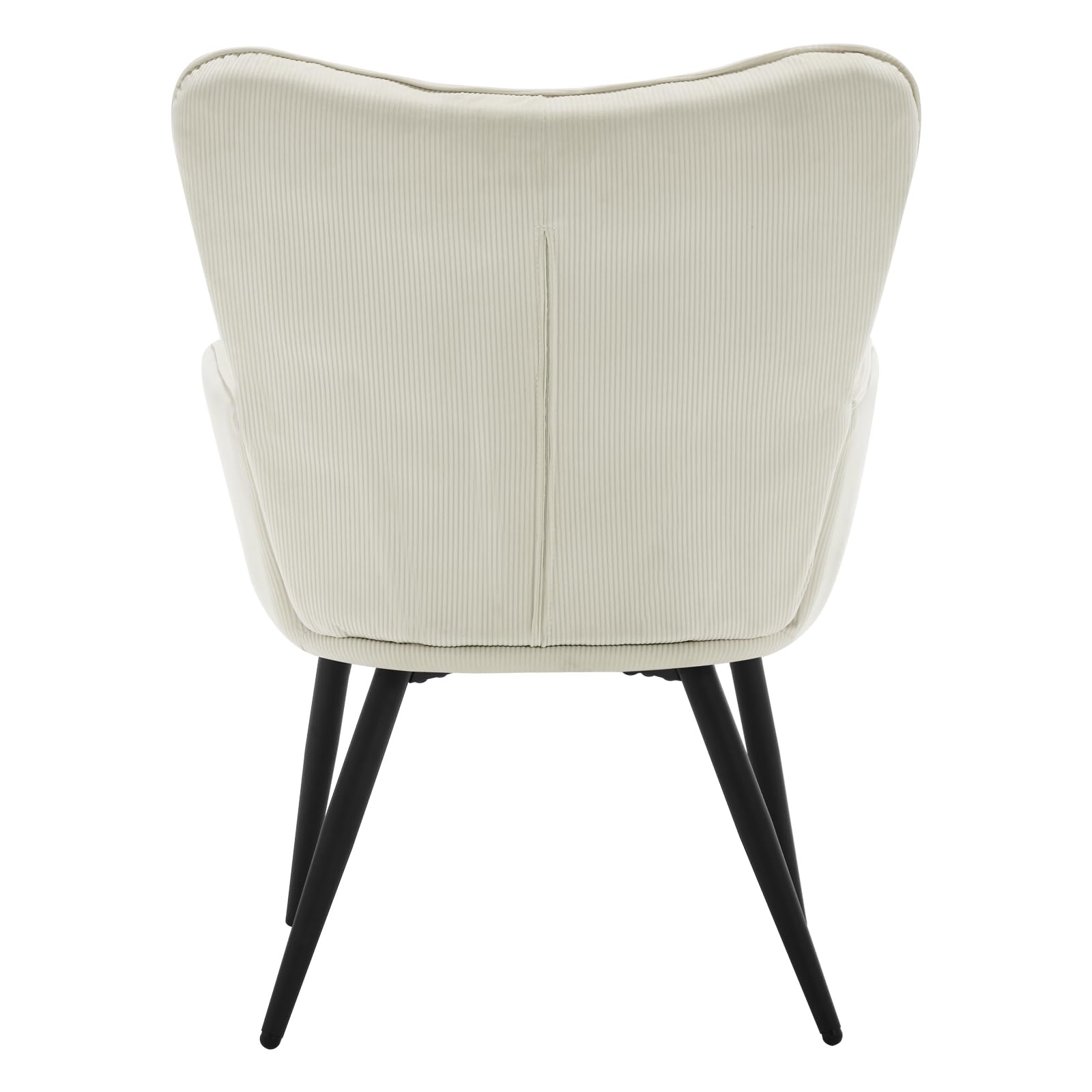 WOLTU Ohrensessel modern, Sessel Wohnzimmer, Schlafzimmer, Balkon, Relaxsessel bequem, mit Metallbeinen, Cordbezug, 63,5 x 51 x 87 cm, Cremeweiß
