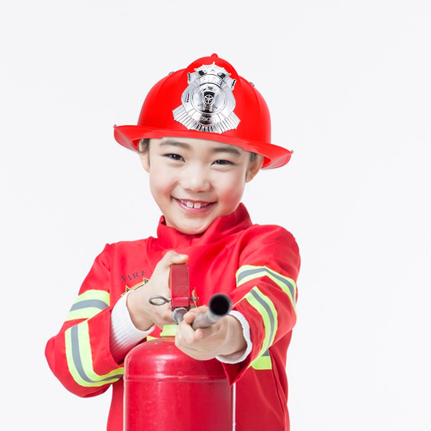 ibasenice Kids Firefighter Hat Children Fireman Helmet for Boys Girls Role Play Halloween Costume Accessories Dress Up