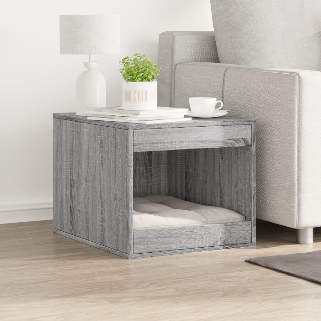 Katzenklo Grau Sonoma 47x59x42 cm Holzwerkstoff | Verstecktes Design, Beistelltisch, Aufbewahrungsmöbel, pflegeleicht mit feuchtem Tuch