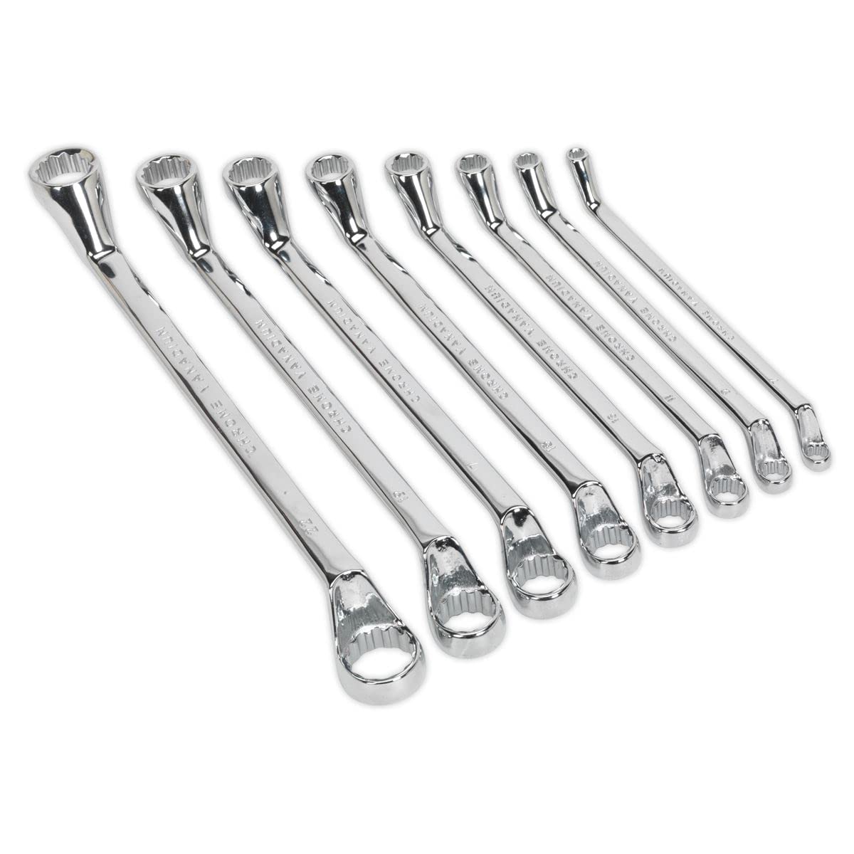 Siegen Deep Offset Ring Spanner Set 8 Piece Metric Ring Spanners S0405