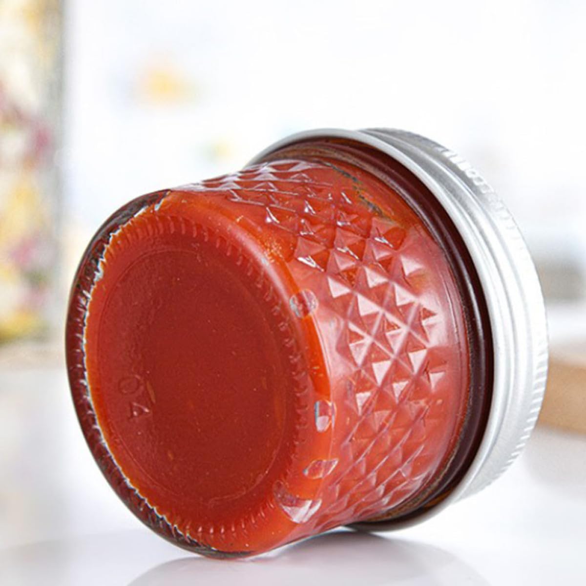 Set da 8 Barattoli di Vetro Trasparenti 100ml Chiusura Ermetica, Contenitori per Caviale e Marmellata, Bottiglie Sigillate per Conservazione Alimenti Freschi in Cucina