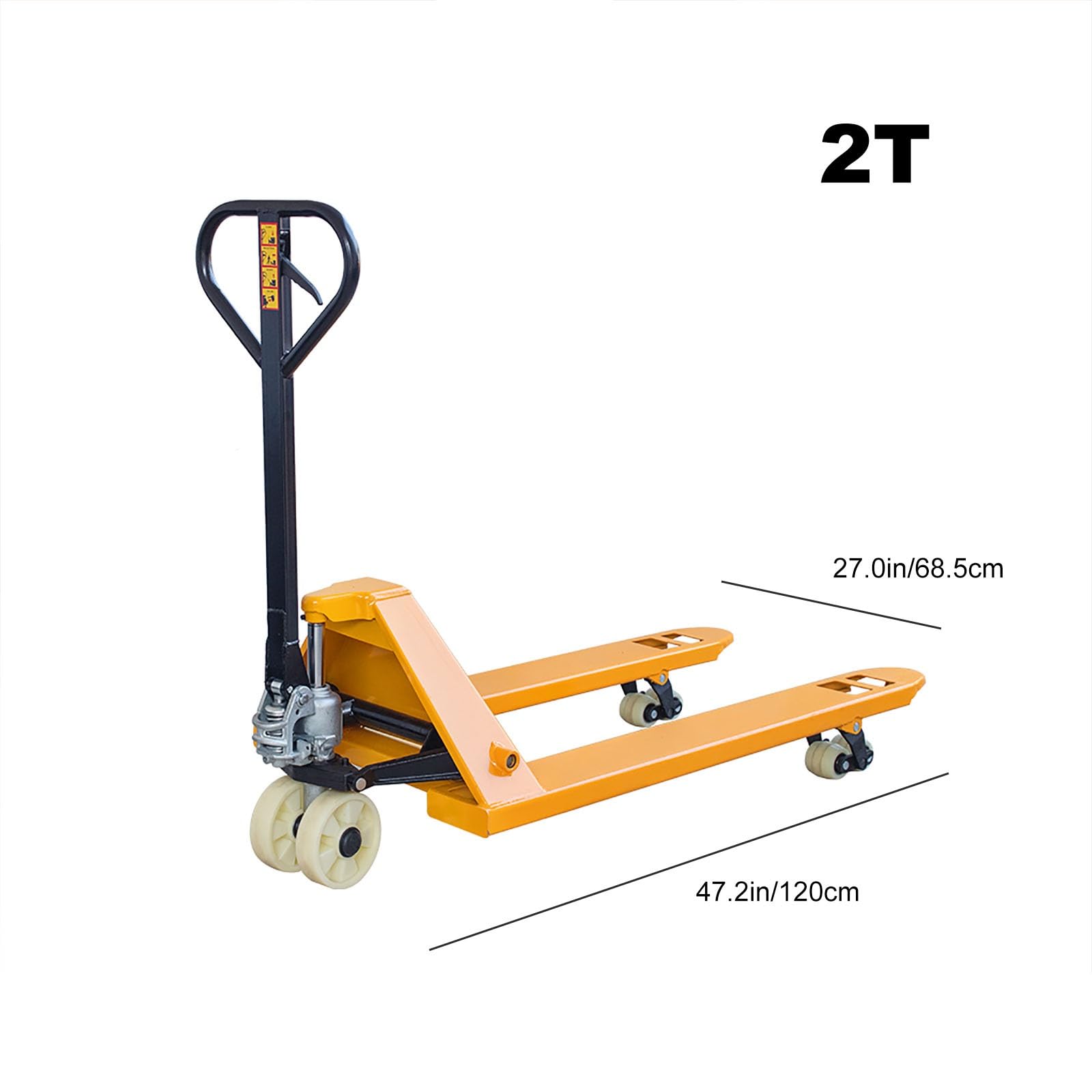 Ręczny hydrauliczny podnośnik paletowy, wózek widłowy Heavy-Du z płytą stalową, szczelny cylinder, manewrowanie 180°, nośność 2T/3T, idealny do magazynowania i transportu materiałów