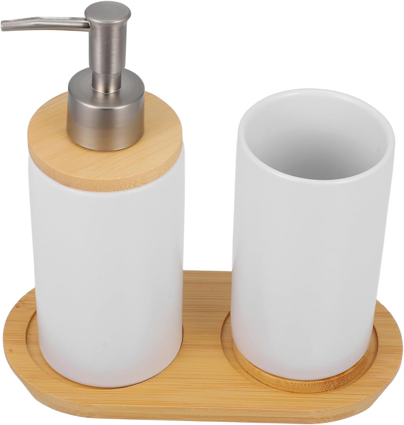 Bathroom Accessories Complete Toothbrush Holder Shampoo Dispenser Shower Soap Dispenser Refillable Shampoo Bottles Simple Classic Design