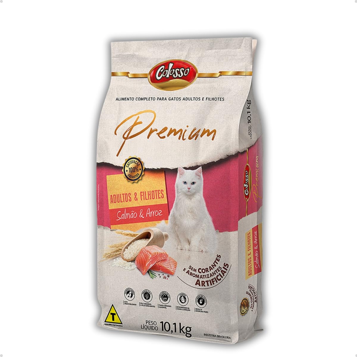Ração Colosso Premium Gatos Adultos e Filhotes Alta Digestiva Fibras Naturais Salmão