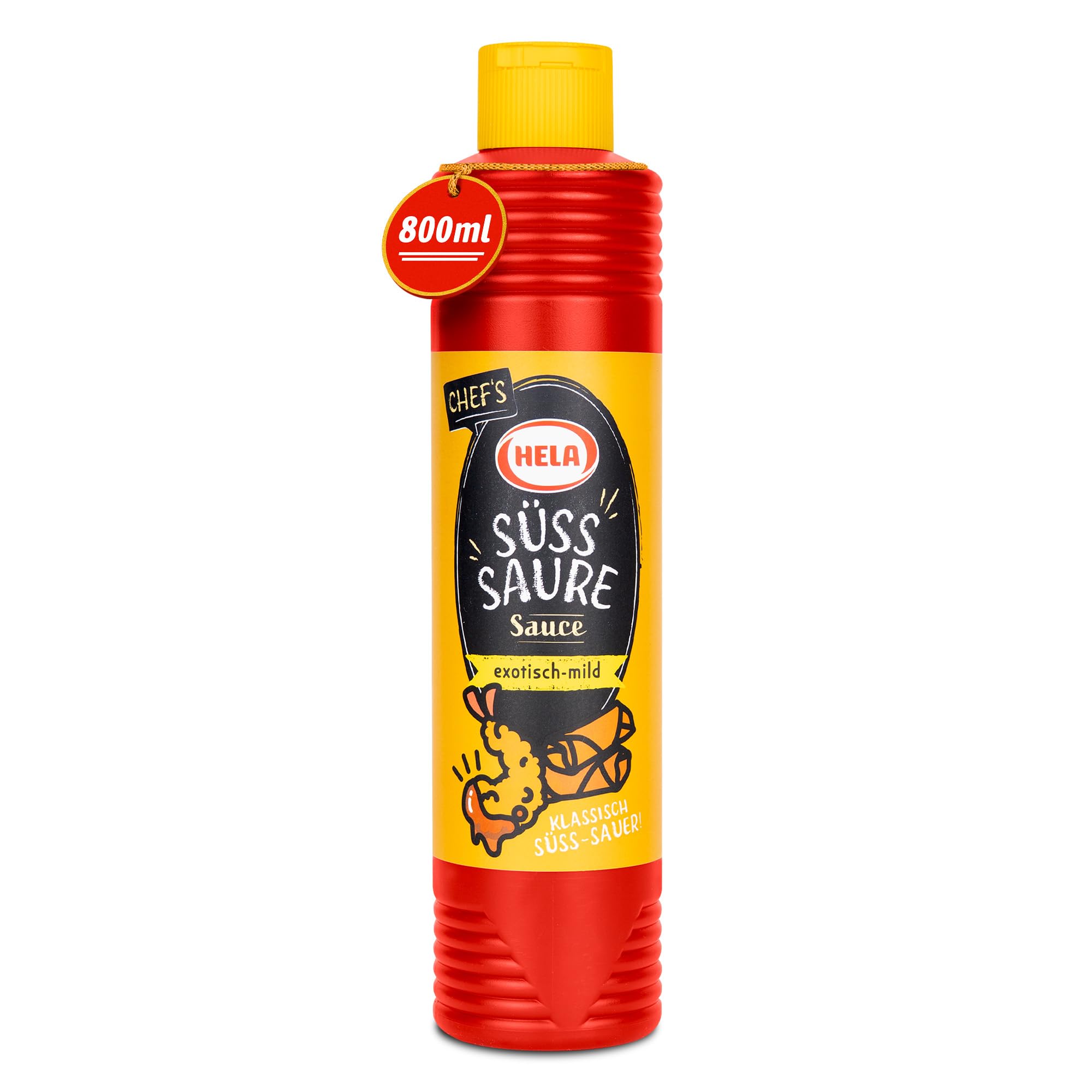 HELA - Asia Sauce süß sauer 800 ml - asiatische Würzsauce mit feiner Curry Note, ohne Konservierungsstoffe - Süßsauer Soße, Wok Sauce - ideal als Dip, Marinade, Wokgerichte, Reis, Geflügel & Gemüse