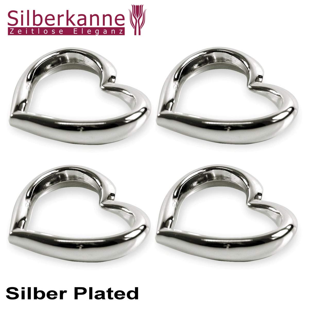 Lot de 4 Ronds de Serviette en Argent plaqué Argent 5 x 5 cm