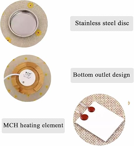 Miniatura 3 de Quemador eléctrico de resina con temporizador, quemador de incienso eléctrico de cerámica, quemador Bakhoor incensario de 110 V para porche, patio,