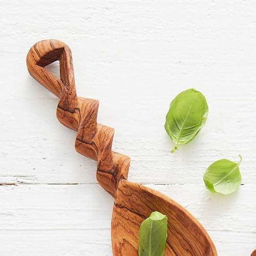 Miniatura 4 de Juego de servidor de ensalada en espiral de madera corta