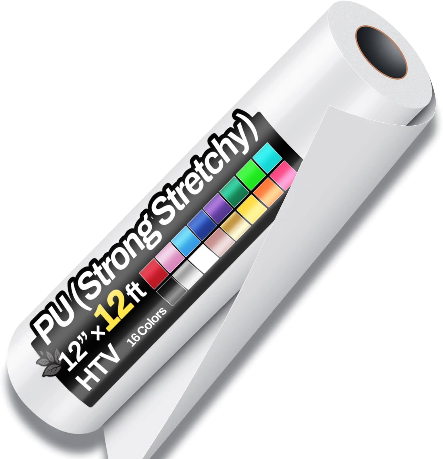 12" x 12ft Heat Transfer Vinyl Rolls, PU (Strong Stretchy) HTV Vinyl White for Shirts, Sooez Iron on Vinyl for All Cutter Machine, Easy to Cut & Weed for DIY Heat Vinyls Design, Matte Finish