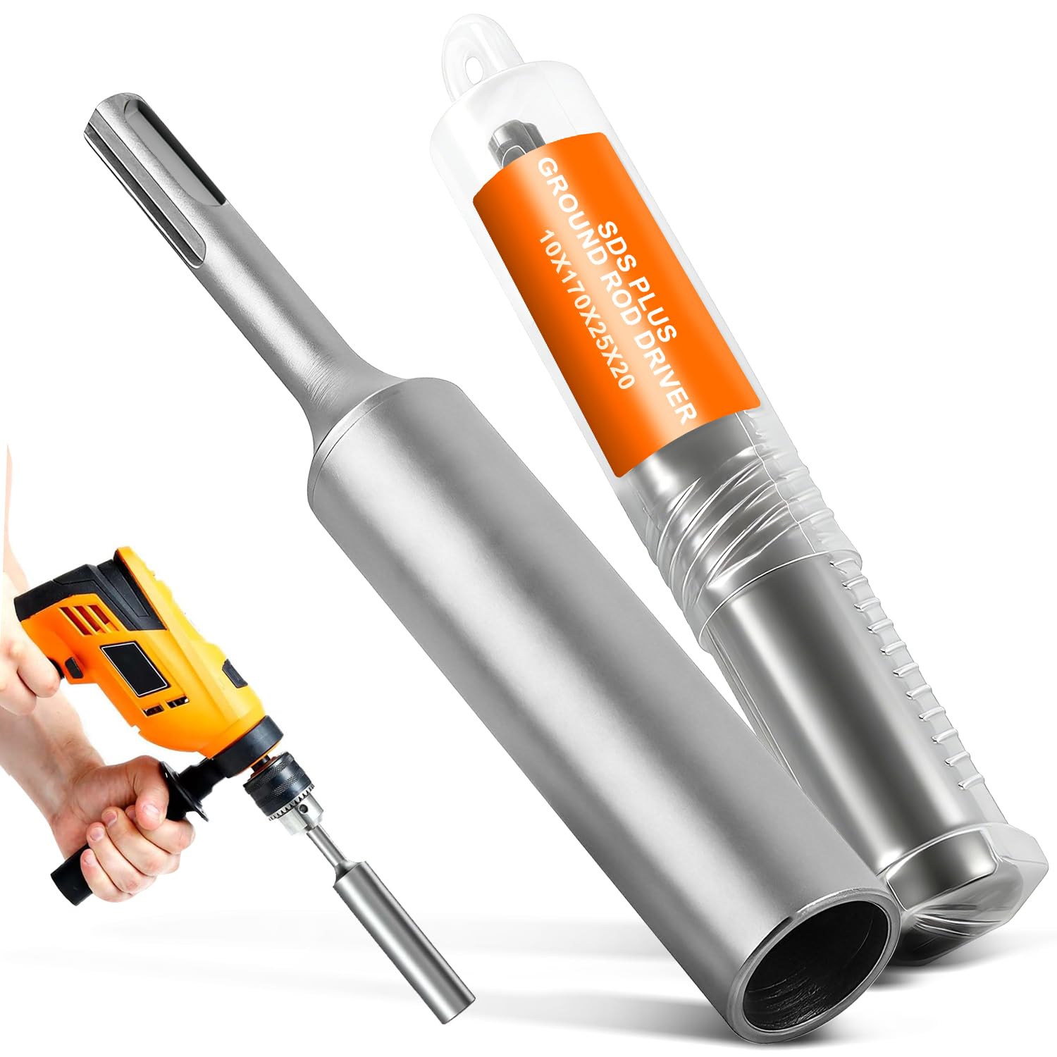 Outil d'enfoncement pour piquet de terre profond SDS PLUS, manchon Ø20 mm pour tige de mise à la terre, marteau d'enfoncement pour piquet de terre